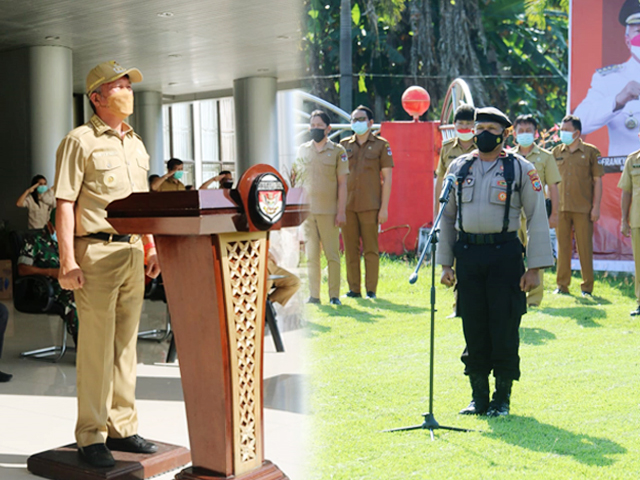 PEMKAB MINSEL MELAKSANAKAN APEL KESIAPSIAGAAN PENANGANAN COVID-19 TAHUN 2022