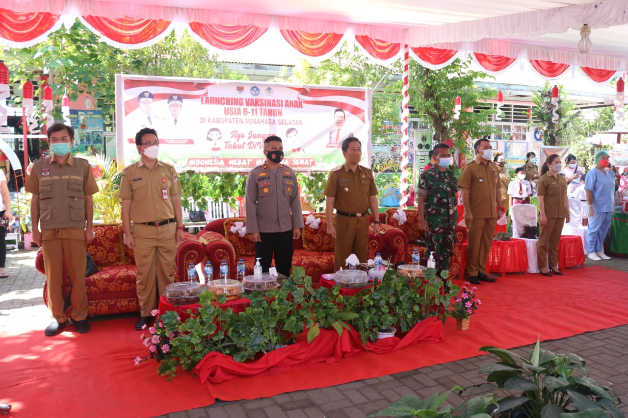 PEMKAB MINSEL LAUNCHING PROGRAM VAKSINASI COVID-19 UNTUK ANAK USIA 6 SAMPAI 11 TAHUN.