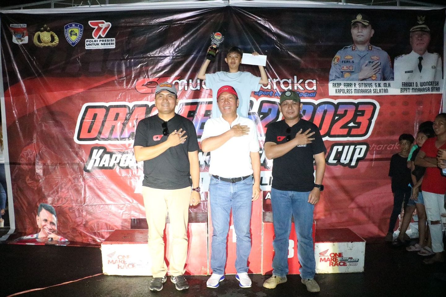 Penutupan Drag Fest-2 2023 Kapolres dan Bupati Minahasa Selatan Cup dalam rangka HUT Bhayangkara Ke-77 Tahun 2023