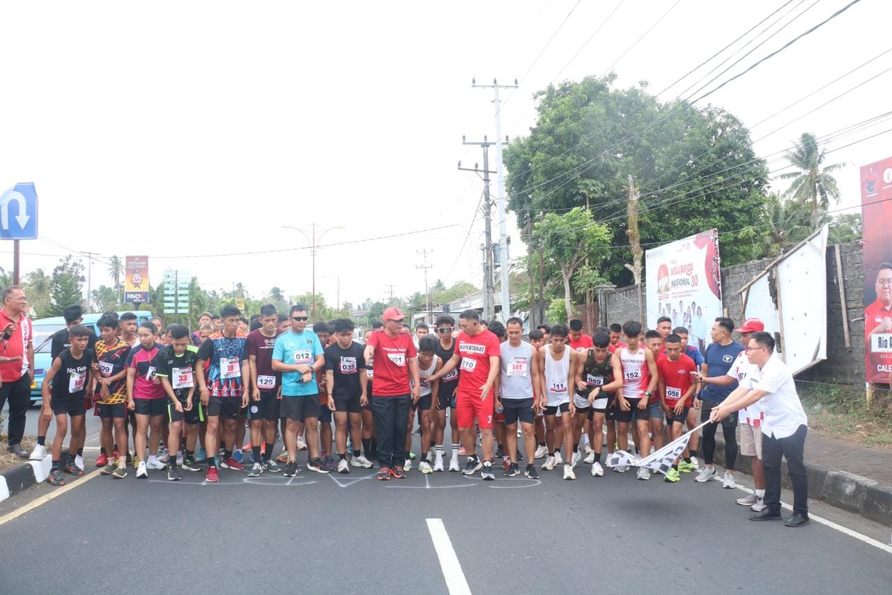Lomba Lari Marathon 5 KM pada cabang bolahraga Atletik dalam rangka PORKAB II Minahasa Selatan Tahun 2023