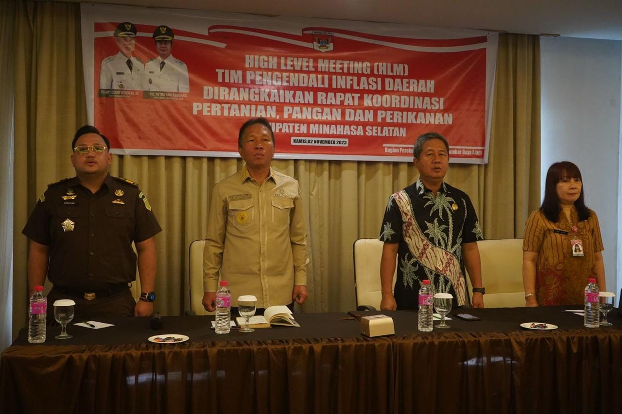 High Level Meeting (HLM) Tim Pengendali Inflasi Daerah dirangkaikan dengan Rapat Koordinasi Bidang Pertanian, Pangan dan Perikanan, bertempat di Hotel Sutanraja Amurang