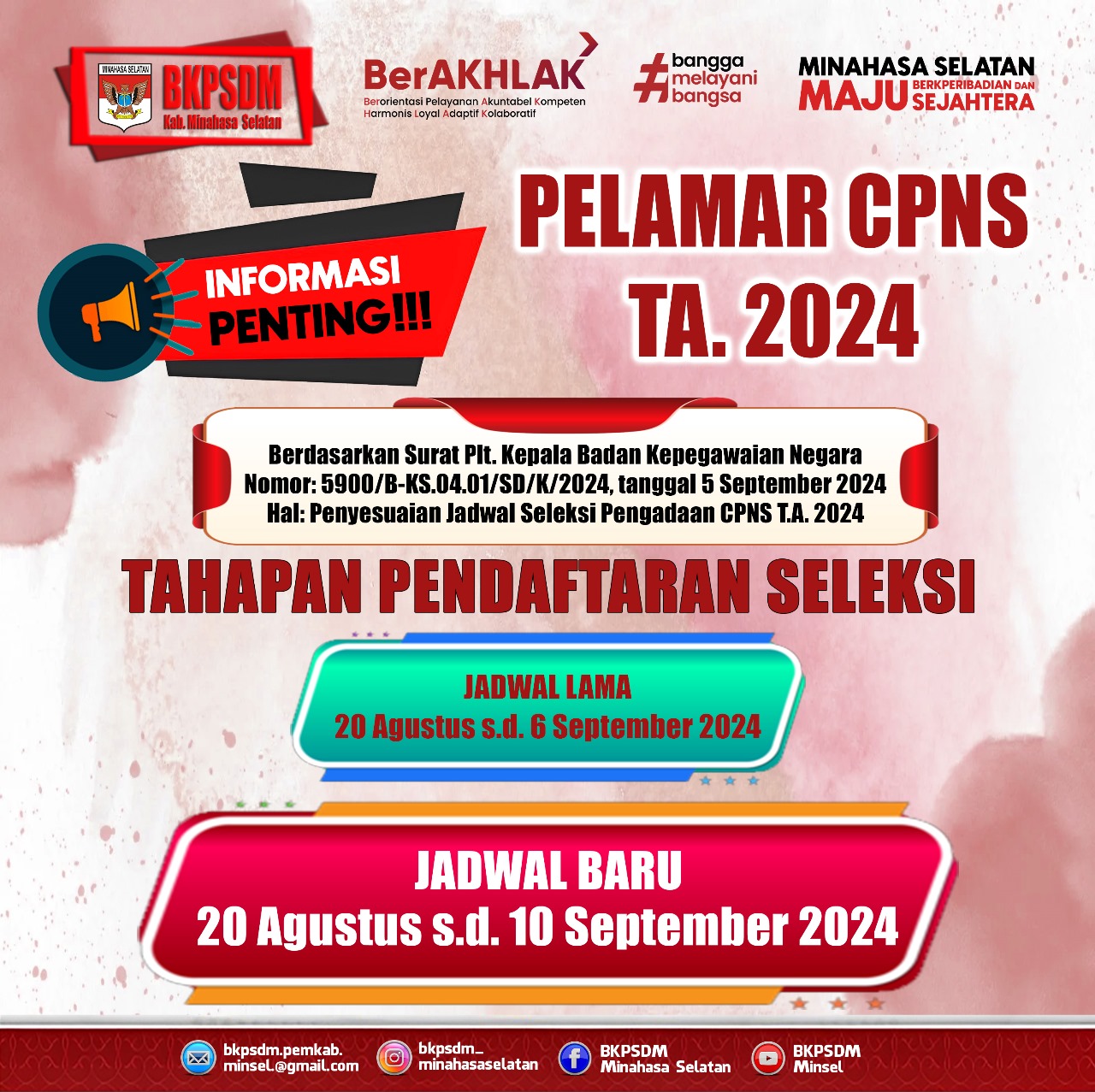 Pengumuman perpanjangan pendaftaran CPNS t.a 2024