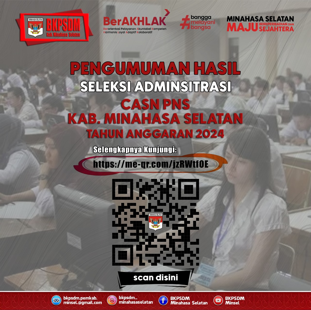 PENGUMUMAN HASIL SELEKSI ADMINISTRASI CASN PNS T.A. 2024