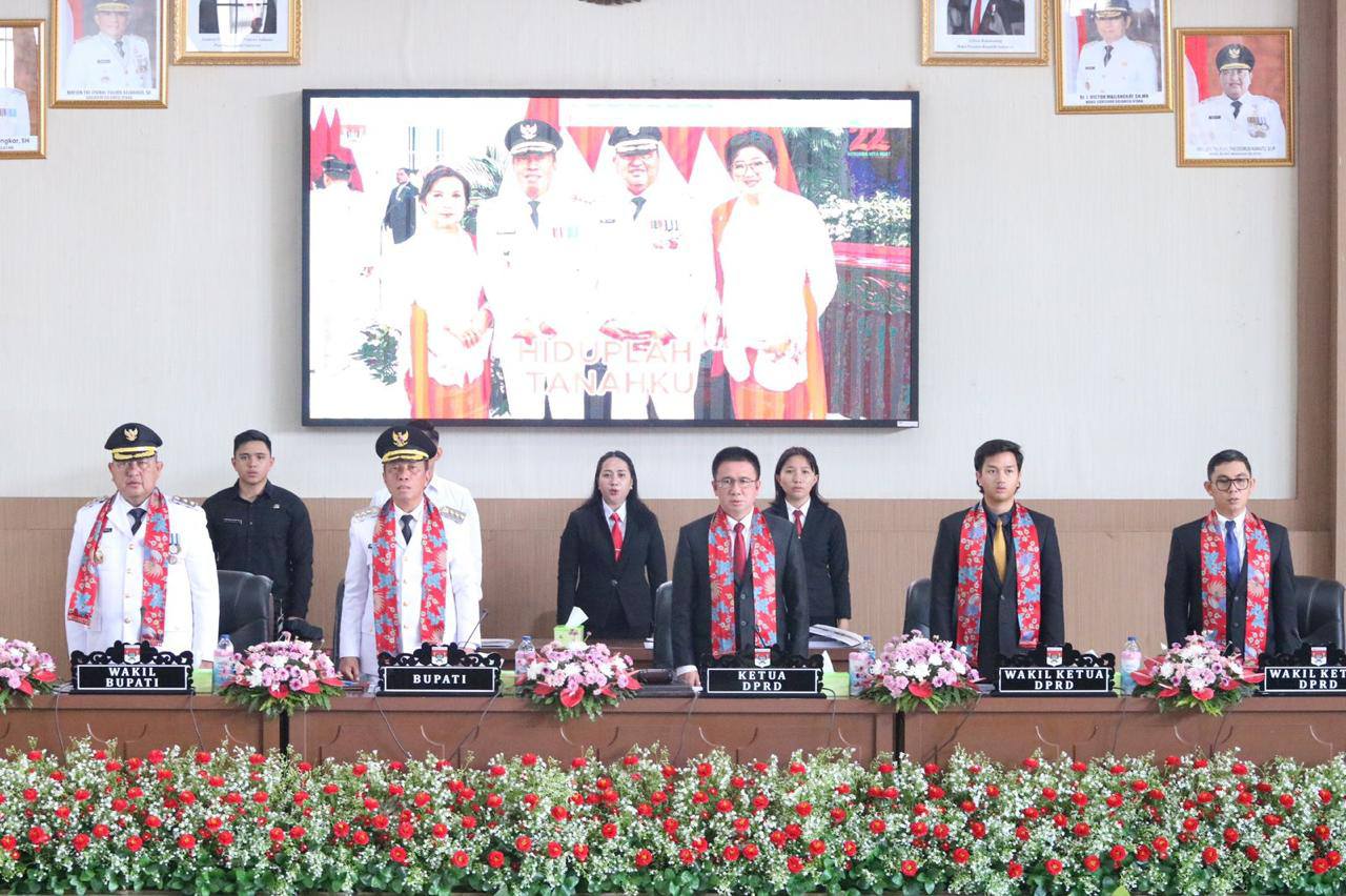 Paripurna dalam rangka Penyampaian Pidato Sumbutan Bupati Minahasa Selatan Masa Jabatan 2025-2030